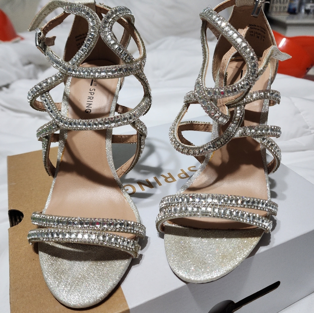 Call It Spring Rinestone Heels - Picture 3 of 4